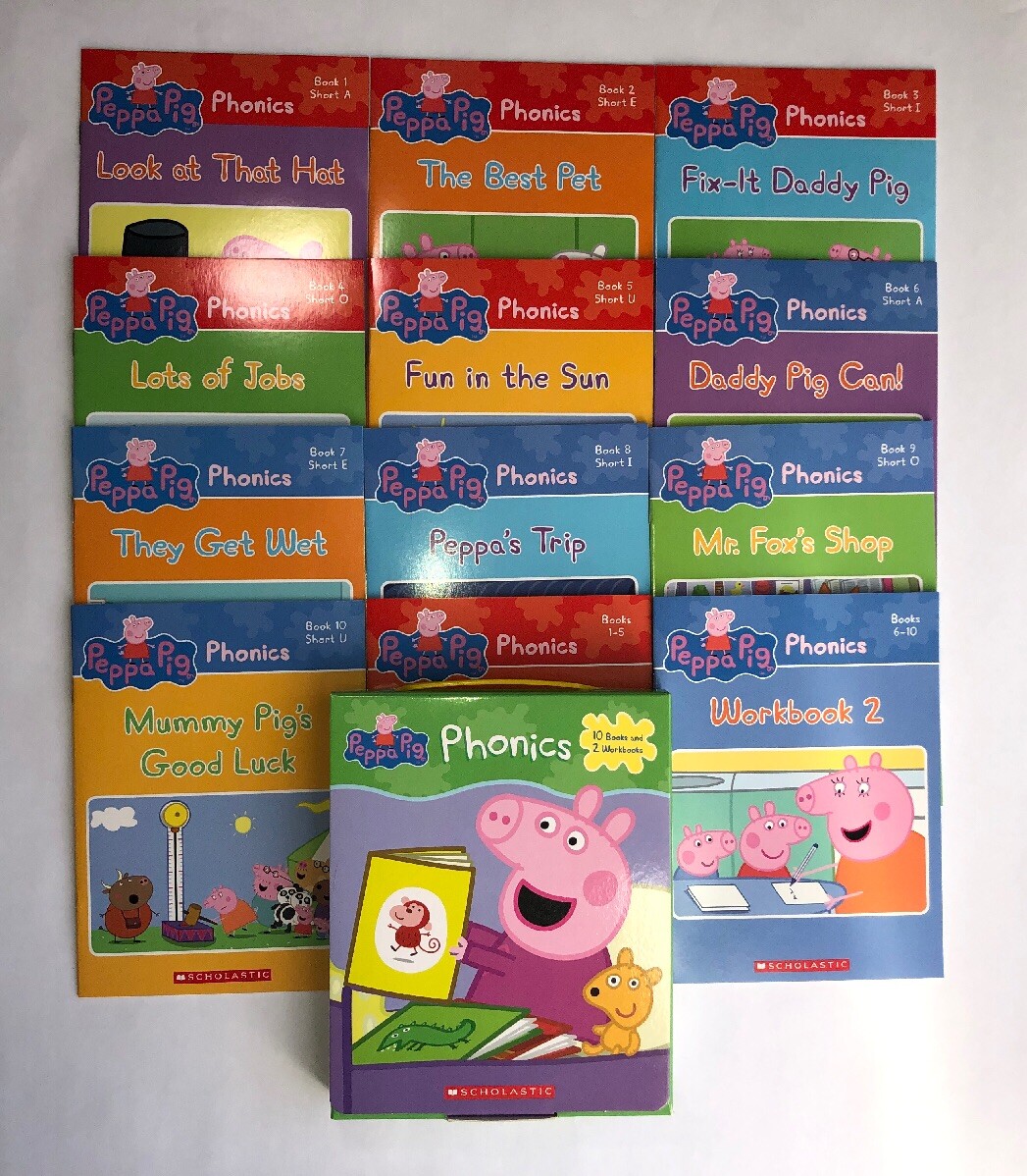Peppa Pig Childrens Books Phonics Learn to Read Gift Set Lot 12