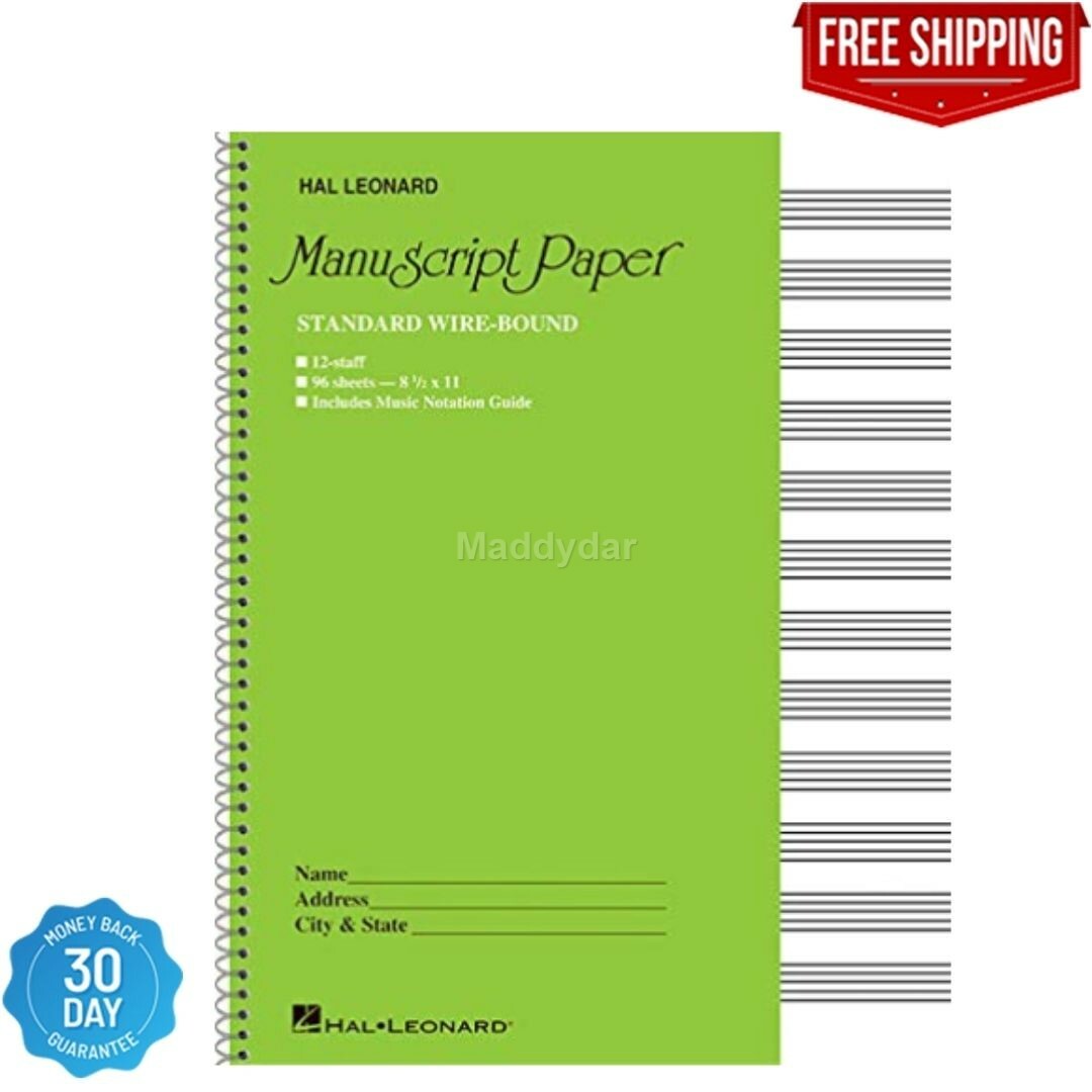 Music Manuscript Paper Musicians Composition Notebook WIDE STAFF Blank Sheet