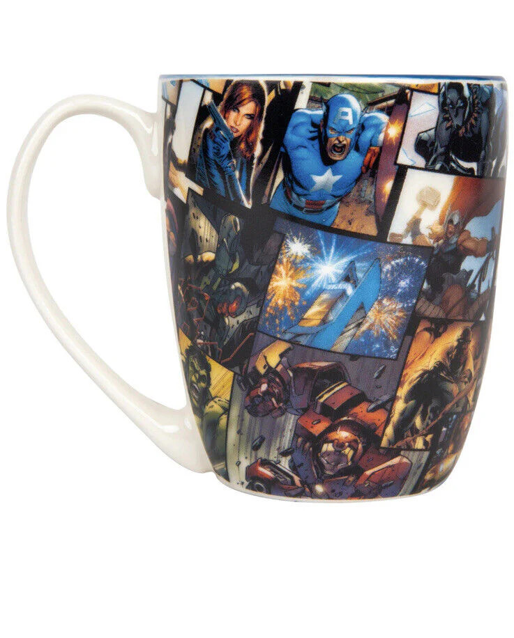 Captain America Cartoon Face 12 oz Mug Blue