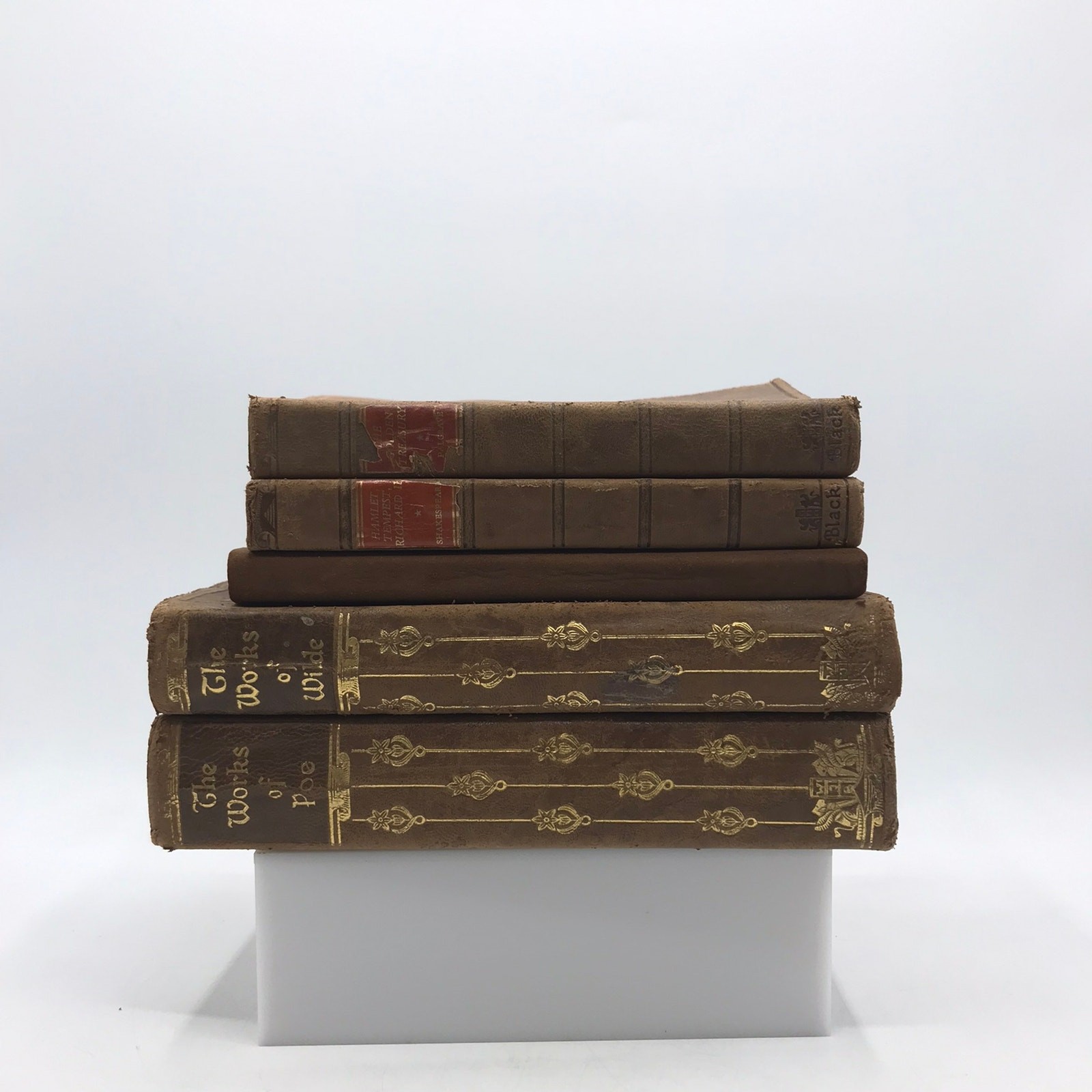 Palgrave Longfellow Wilde Shakespeare Poe Lot of 5 Soft Leather Covered Books