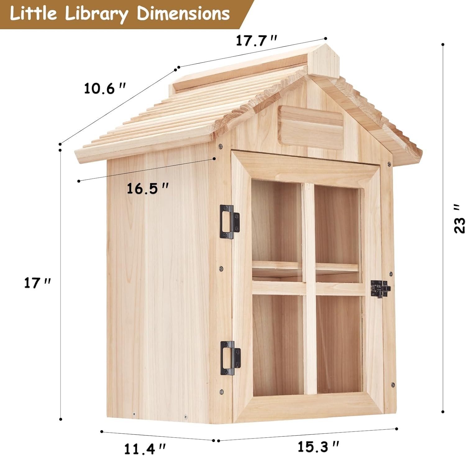 Little Library Box Outdoor Free Library Kit,Double Literature Little Library wit