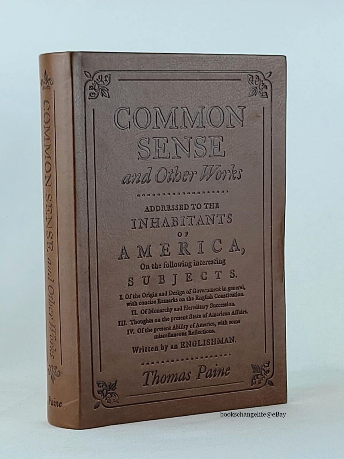 COMMON SENSE, FEDERALIST PAPERS, CONSTITUTION +3 *Set of 6 Leather Book Set NEW*